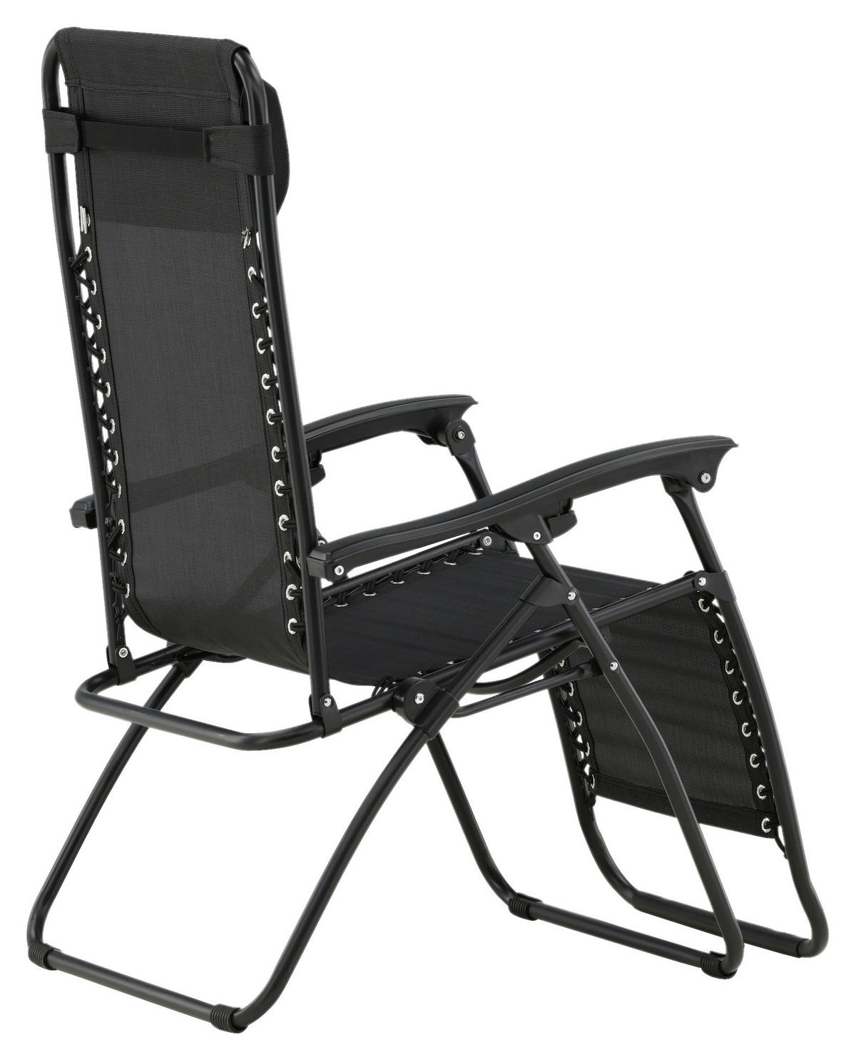 GARTEN-RELAXSESSEL 68/112/90 cm  - Schwarz, KONVENTIONELL, Kunststoff/Textil (68/112/90cm) - Gardenson