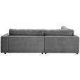 ECKSOFA in Cord Dunkelgrau  - Dunkelgrau/Schwarz, Design, Kunststoff/Textil (224/265cm) - Hom`in