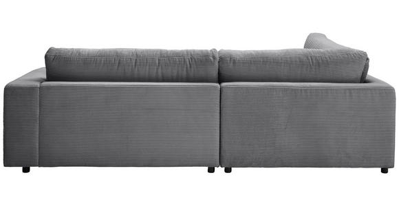 ECKSOFA Dunkelgrau Cord  - Dunkelgrau/Schwarz, Design, Kunststoff/Textil (224/265cm) - Hom`in