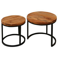 SATZTISCH in Holz, Metall  - Schwarz/Akaziefarben, MODERN, Holz/Metall - MID.YOU