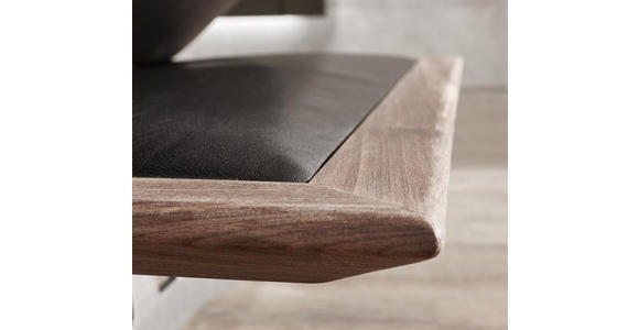 2,5-SITZER in Echtleder Schwarz - Schwarz/Nickelfarben, Design, Leder (236/73/93cm) - Dieter Knoll