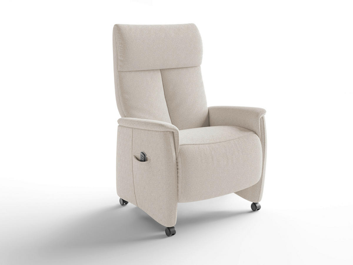 RELAXAČNÍ KŘESLO, textil, krémová - černá/krémová, Basics, textil/plast (76/119/84cm) - Sit & More