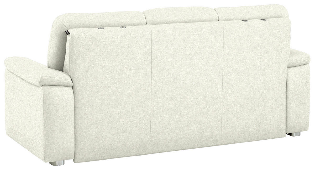 3-SITZER-SOFA Chenille Creme  - Creme/Alufarben, Konventionell, Textil/Metall (208/96/89cm) - Beldomo Comfort