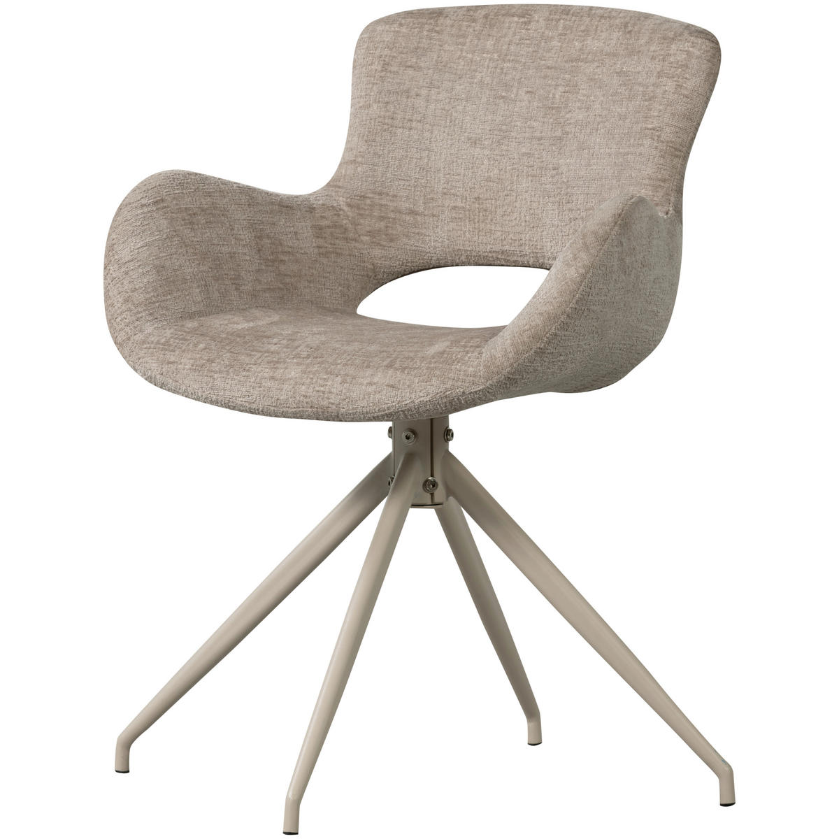 ARMLEHNSTUHL-SET 2 Stück  in Samt  - Sandfarben, MODERN, Textil/Metall (58/58/82cm) - Livetastic