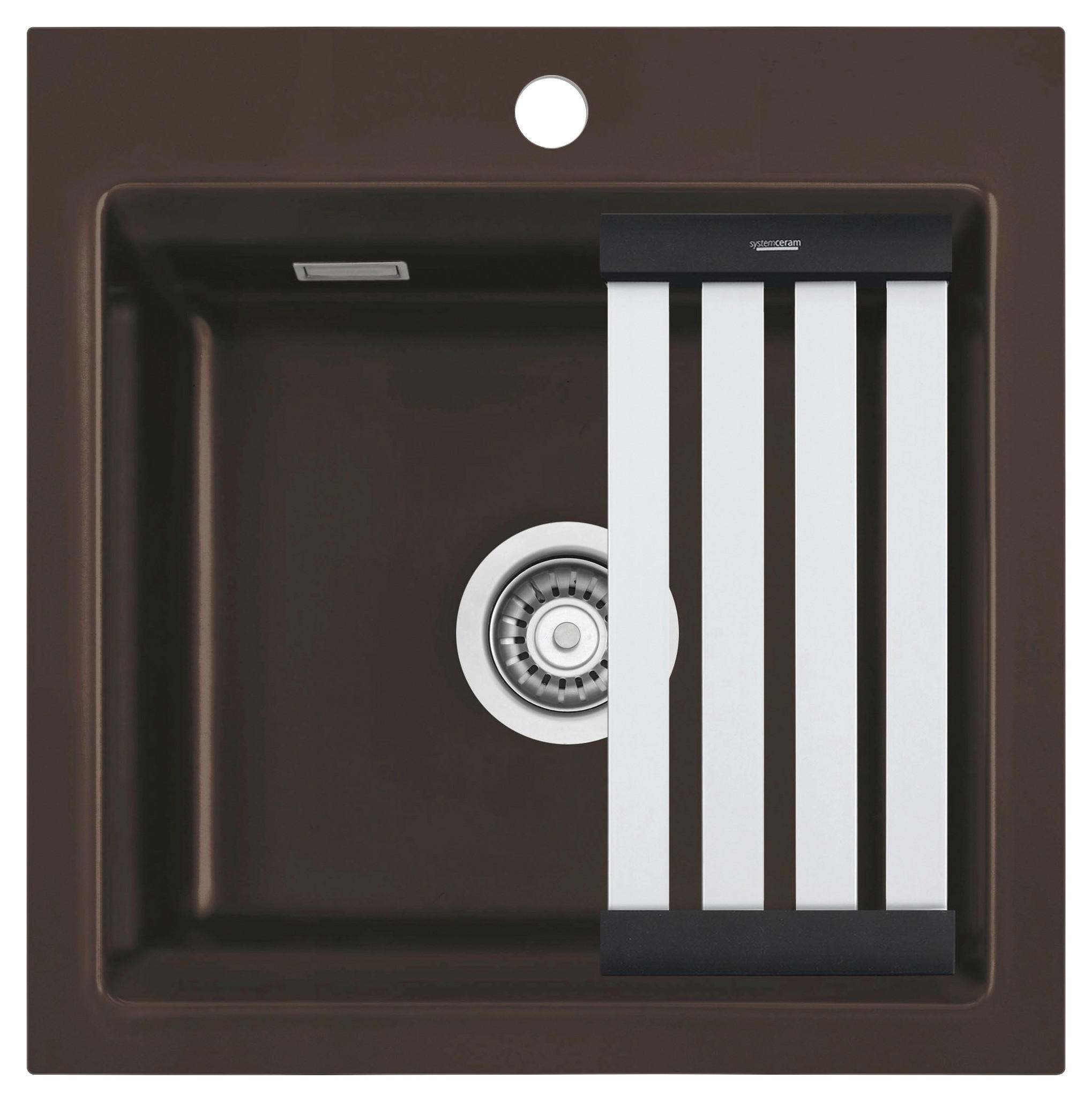 SPÜLE Kara 51 / 50030165  - Braun, Basics, Keramik (51/20/51cm) - Systemceram
