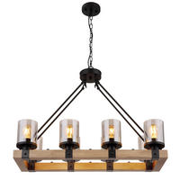 HÄNGELEUCHTE 75/31,5/100 cm  - Dunkelbraun/Schwarz, Natur, Glas/Holz (75/31,5/100cm) - Globo