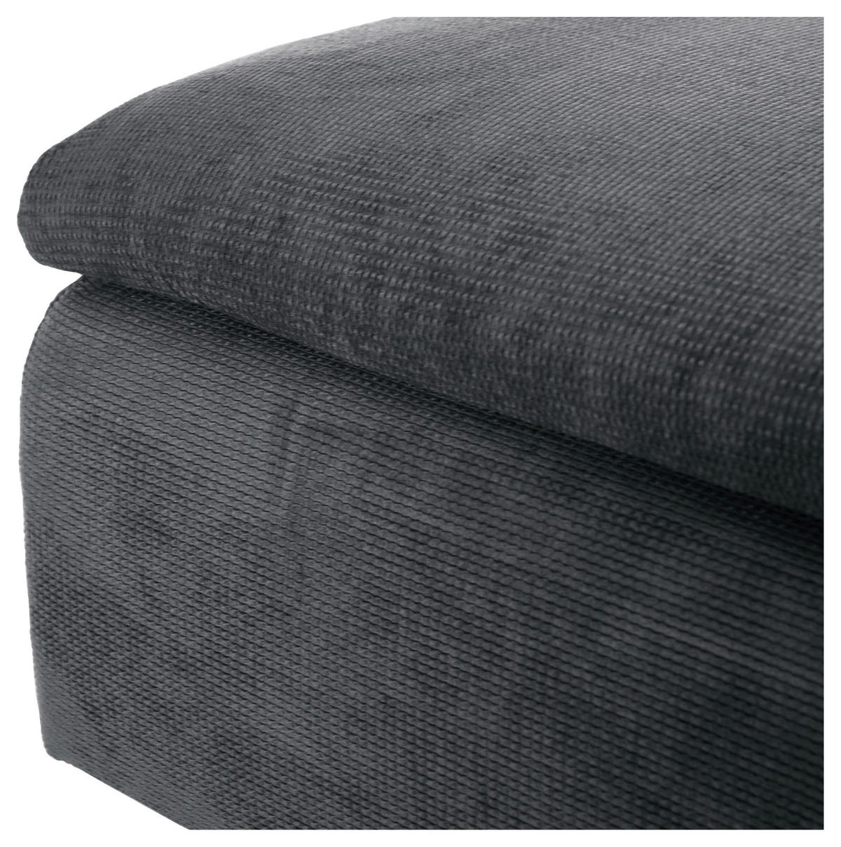 HOCKER in Textil Anthrazit  - Anthrazit/Schwarz, Konventionell, Holz/Textil (75/45/75cm) - MID.YOU
