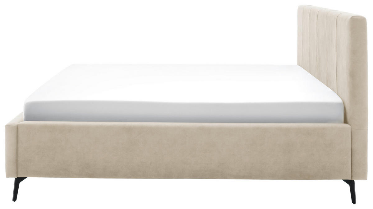 POLSTERBETT 180/200 cm  in Beige  - Weiss/Birkefarben, Konventionell, Holz/Textil (180/200cm) - Boxxx