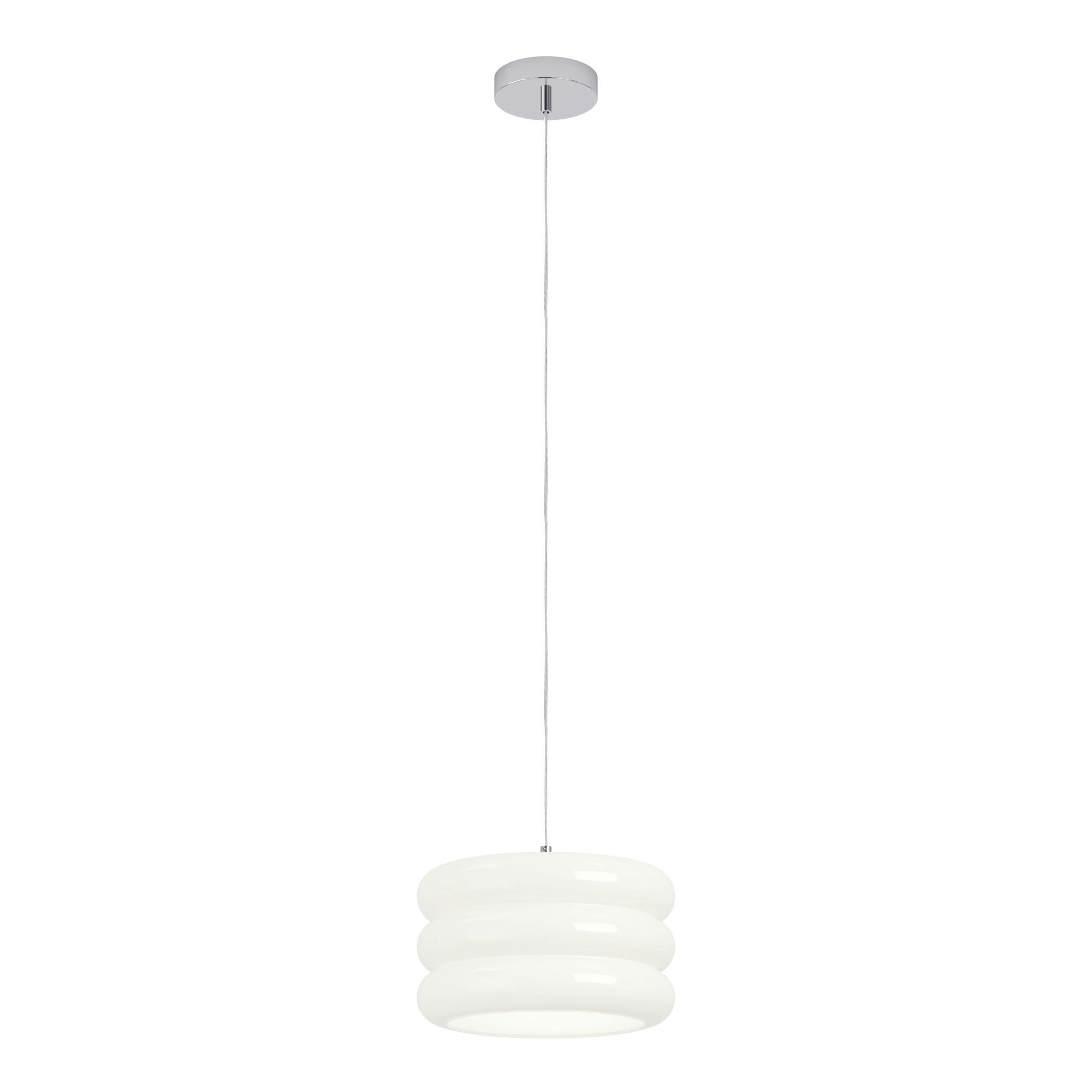 HÄNGELEUCHTE Tortora 30/110 cm   - Weiß, Design, Glas/Metall (30/110cm) - Eglo