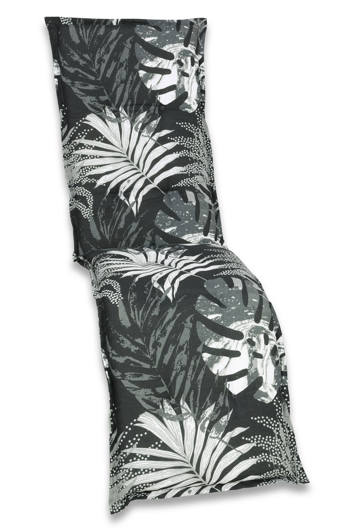 RELAXSESSELAUFLAGE Blätter  - Schwarz/Weiß, Basics, Textil (50/170cm)