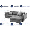 ECKSCHLAFSOFA in Mikrofaser Silberfarben  - Chromfarben/Silberfarben, Modern, Textil/Metall (190/250cm) - Livetastic