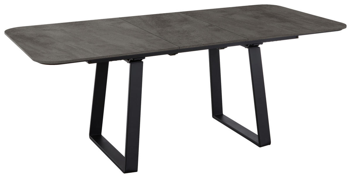 ESSTISCH Schwarz, Schieferfarben rechteckig  ausziehbar, in verschiedenen Größen erhältlich, in verschiedenen Holzdekoren erhältlich  - Schieferfarben/Schwarz, Basics, Holzwerkstoff/Metall (200-250/95/76cm) - Celina Home