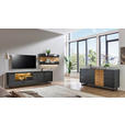 SIDEBOARD Grau, Eichefarben  186/87,2/46,4 cm  - Eichefarben/Anthrazit, Design, Holz/Holzwerkstoff (186/87,2/46,4cm) - Novel
