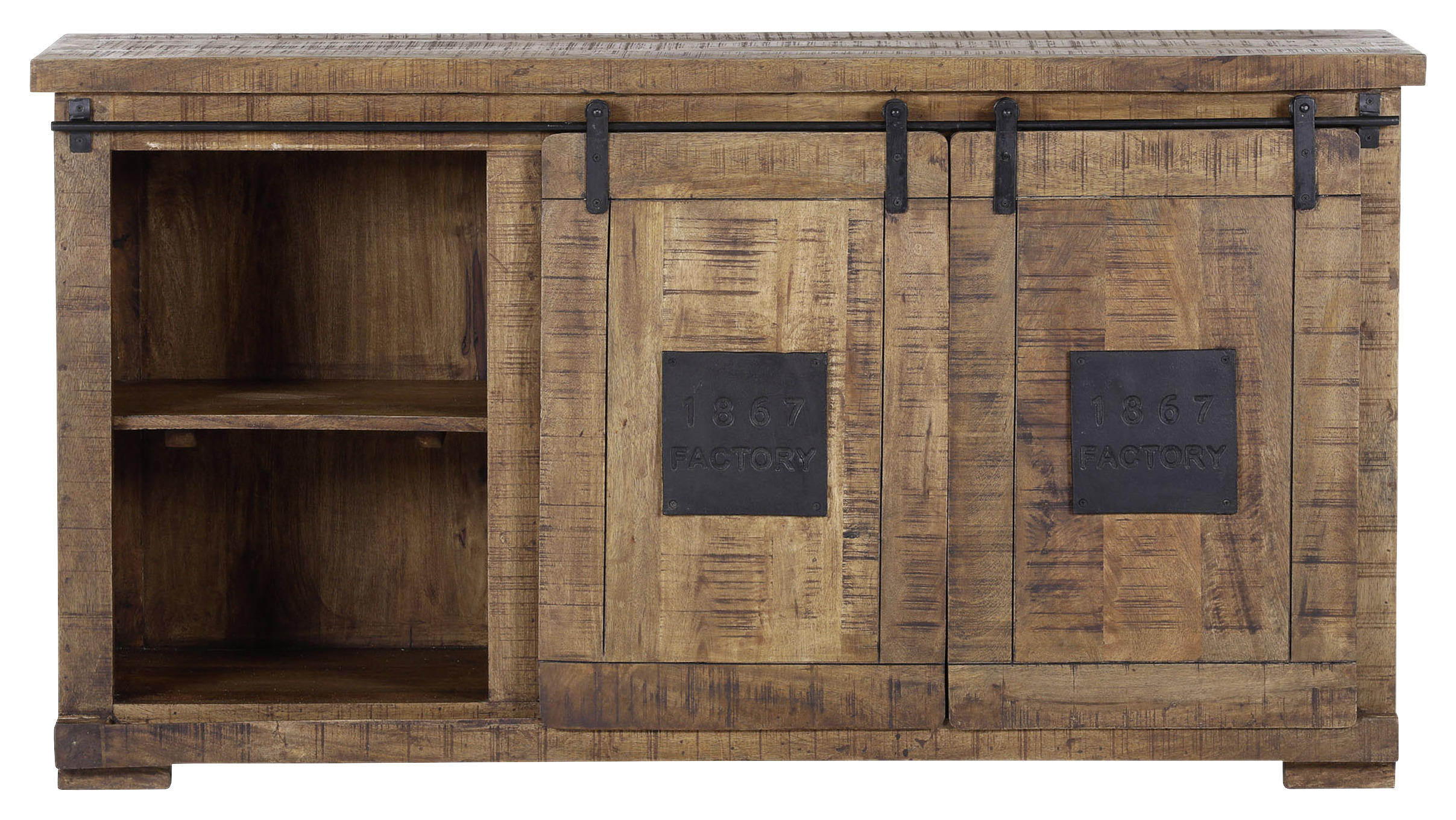 SIDEBOARD  in 160/85/45 cm  - Schwarz/Naturfarben, LIFESTYLE, Holz/Metall (160/85/45cm) - Landscape
