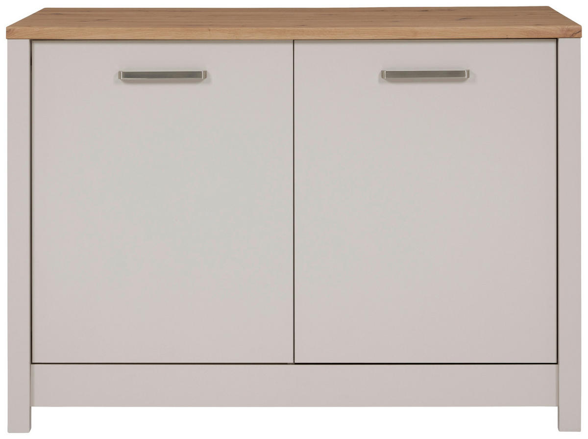 SPÜLENUNTERSCHRANK 130/92/60 cm  in Kaschmir, Eiche Artisan  - Kaschmir/Silberfarben, ROMANTIK / LANDHAUS, Holzwerkstoff/Metall (130/92/60cm) - home24