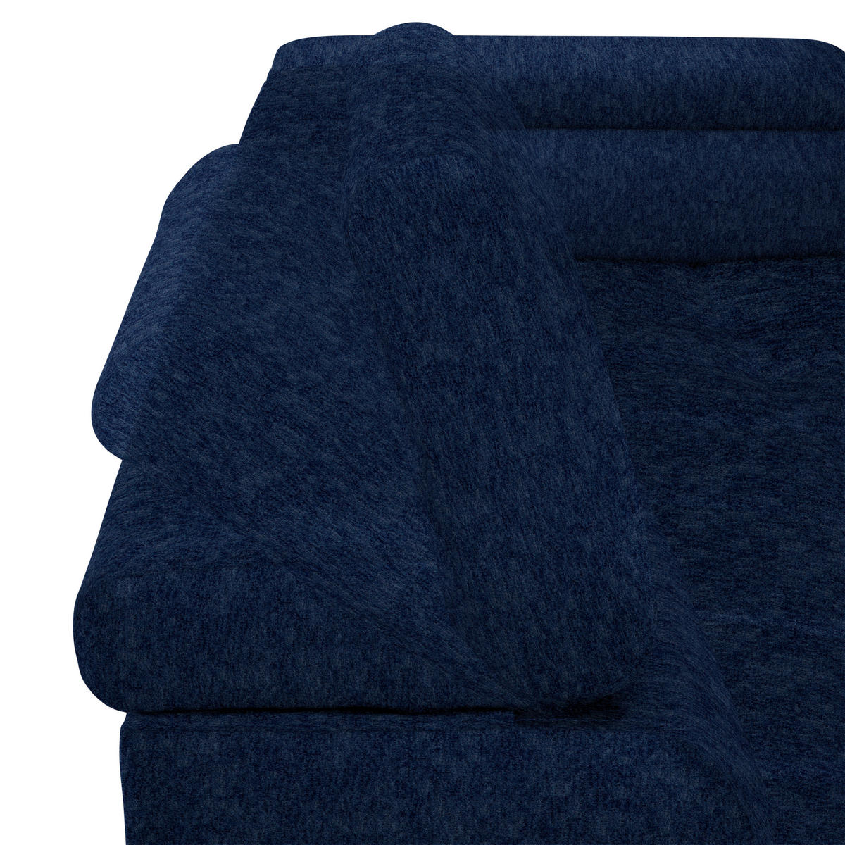 ECKSOFA Dunkelblau Samt, Webstoff  - Schwarz/Dunkelblau, Design, Textil/Metall (270/177cm) - Welnova