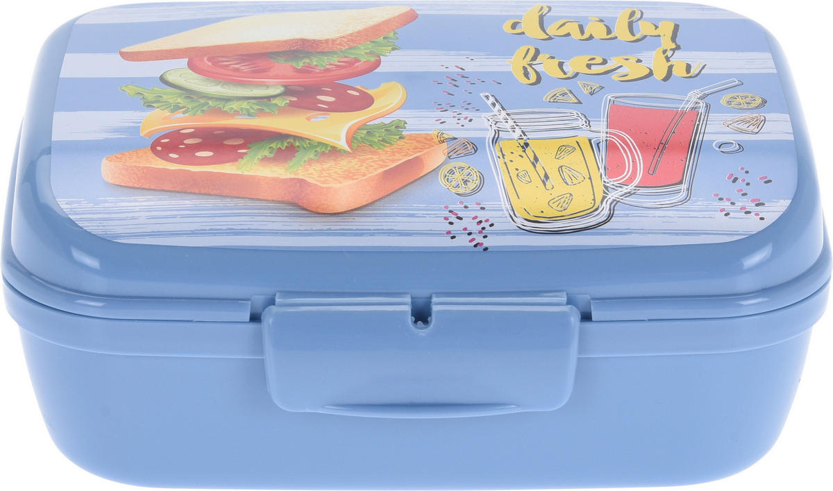 LUNCHBOX 1 l  - blå/grå, Basics, plast (16/12/7cm)