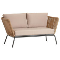 LOUNGESOFA 151/80,5/75 cm Aluminium  - Beige/Anthrazit, Design, Kunststoff/Textil (151/80,5/75cm) - Ambia Garden