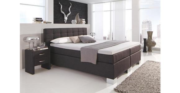 BOXSPRINGBETT 180/200 cm  in Anthrazit  - Anthrazit/Silberfarben, Design, Kunststoff/Textil (180/200cm) - Carryhome