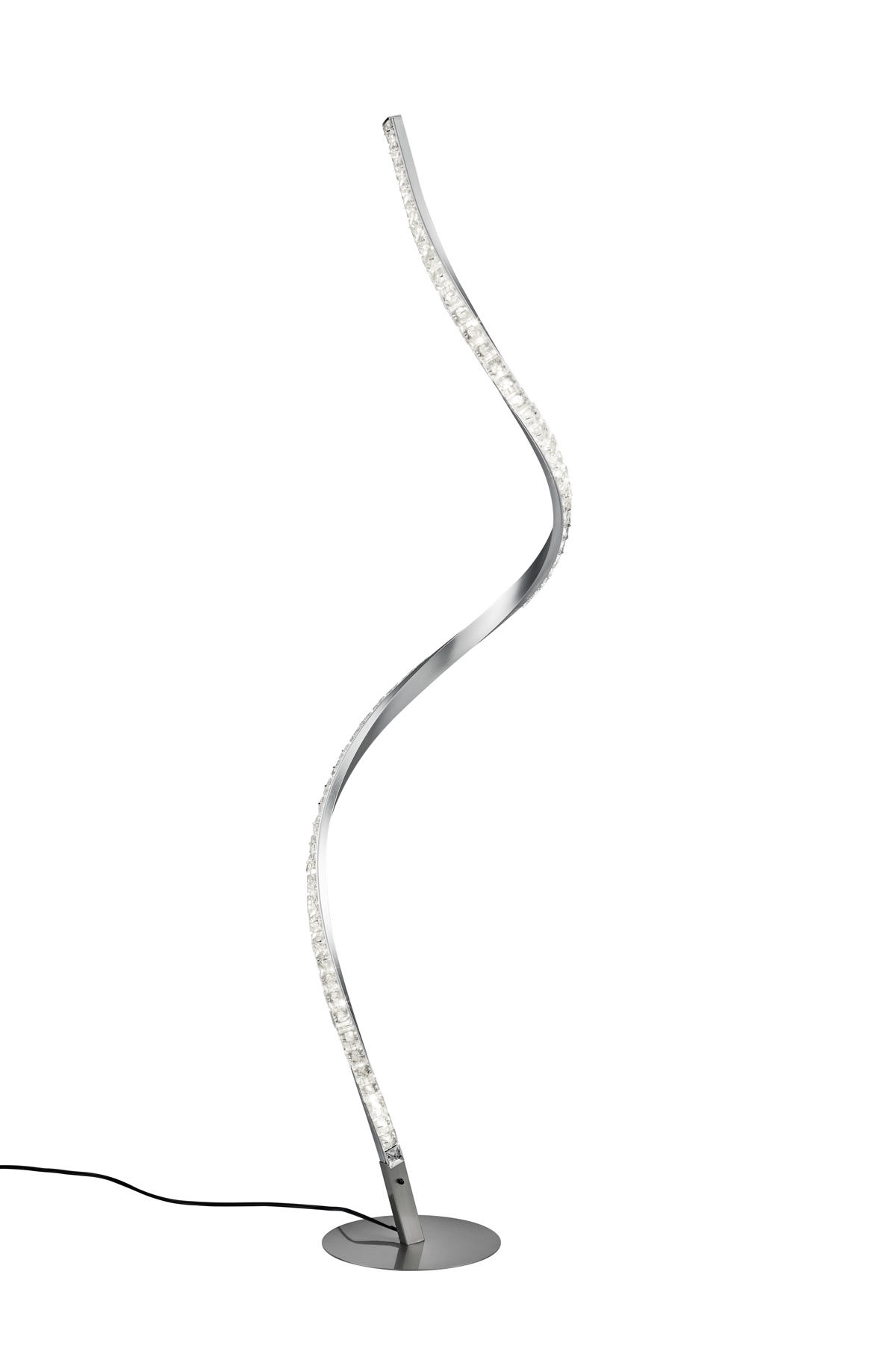 LED-STEHLEUCHTE RUBIN - Klar/Alufarben, Design, Kunststoff/Metall (18/116cm)