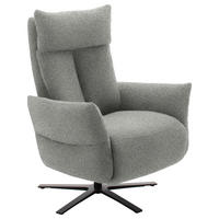 FERNSEHSESSEL  mit Relaxfunktion Chenille Hellgrau  - Hellgrau/Schwarz, Design, Textil/Metall (74/115/85cm) - Schöner Wohnen