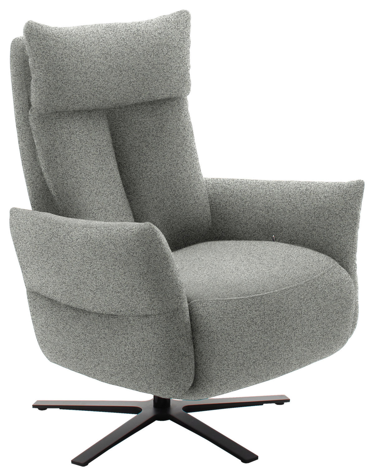 FERNSEHSESSEL  mit Relaxfunktion Chenille Hellgrau  - Hellgrau/Schwarz, Design, Textil/Metall (74/115/85cm) - Schöner Wohnen