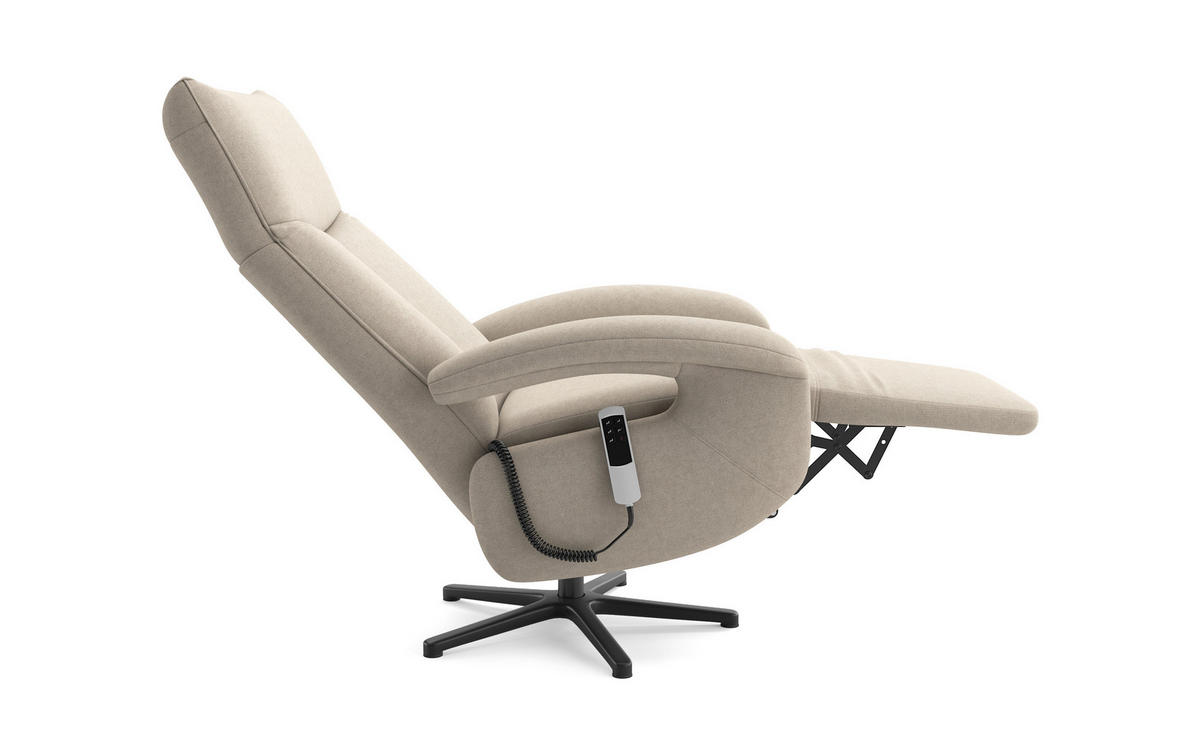 SESSEL in Flachgewebe Taupe  - Taupe/Schwarz, Modern, Textil/Metall (74/112/82cm) - Sit & More