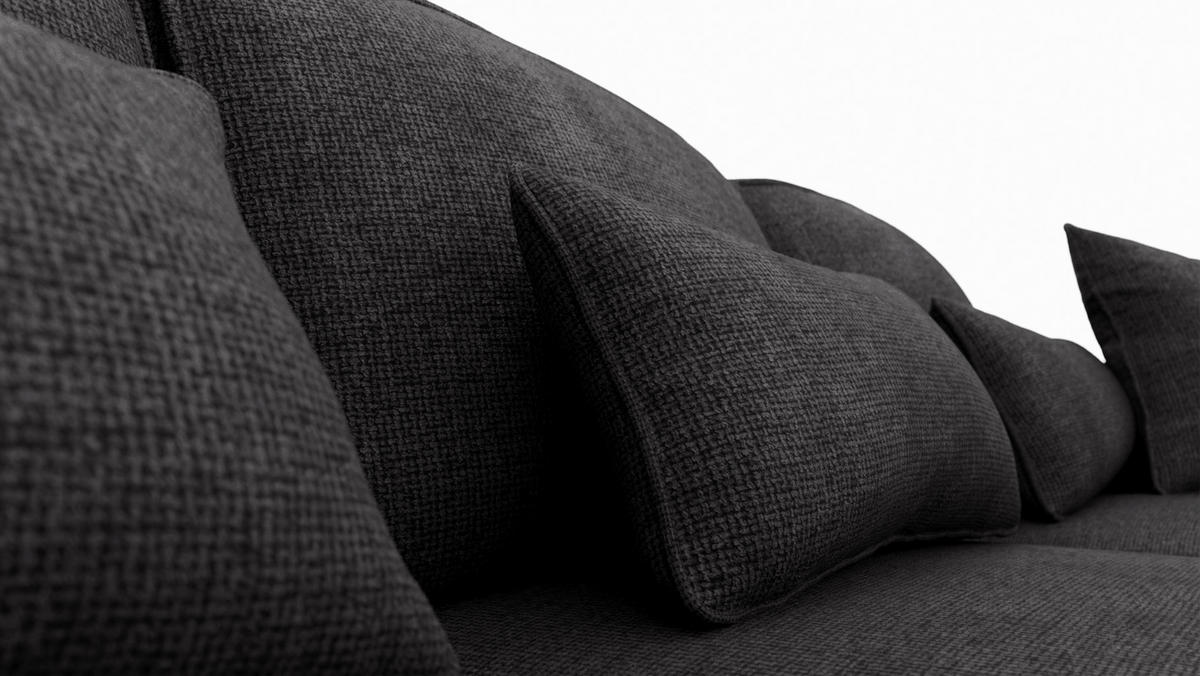 ECKSOFA Graphitfarben Chenille  - Graphitfarben/Grau, KONVENTIONELL, Kunststoff/Textil (293/205cm) - Carryhome