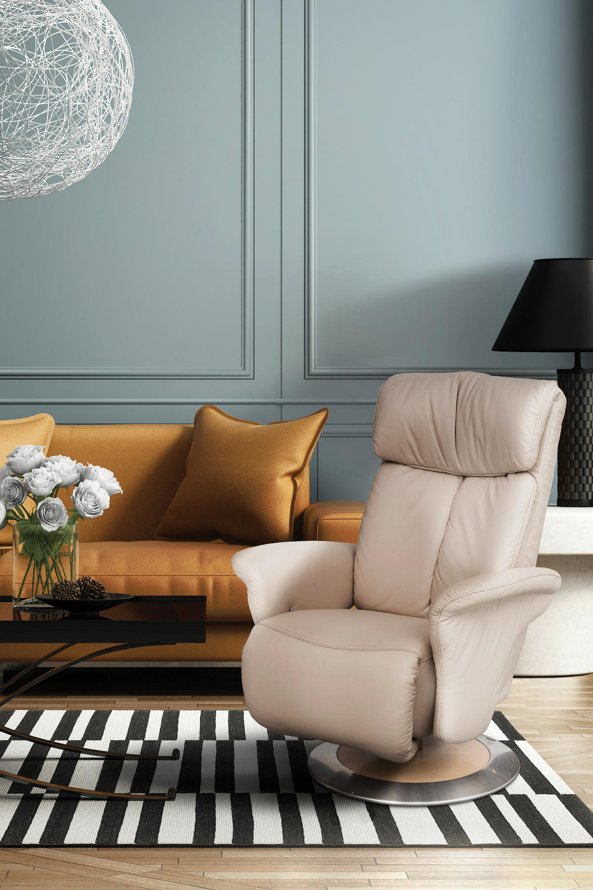 FOTOLIU  - culoare inox/șampanie, Basics, metal/lemn (82/113/92cm) - Himolla