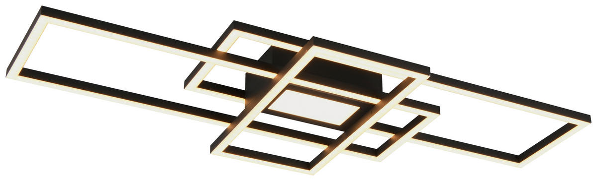 LED-DECKENLEUCHTE Irvine 70/30 cm  - Schwarz, Basics, Kunststoff/Metall (70/30cm) - Novel