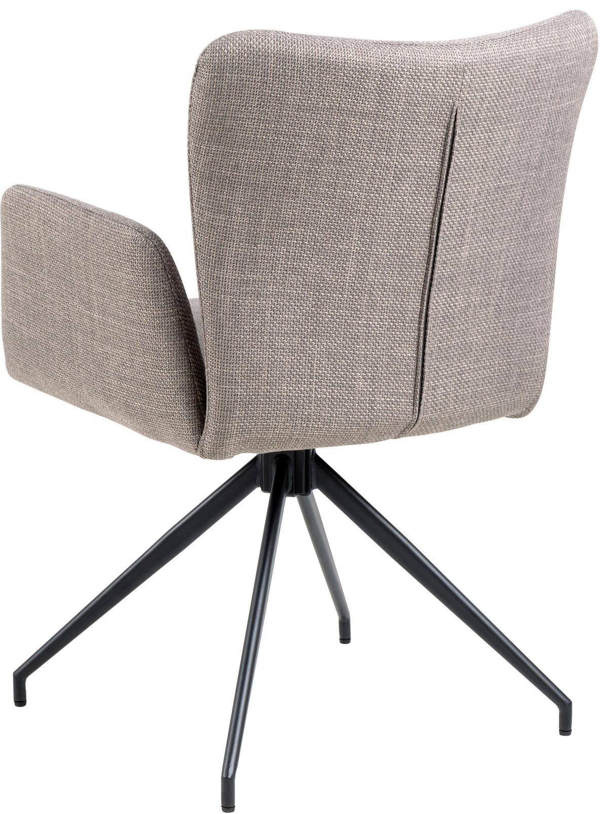 STOLICA S NASLONOM ZA RUKE  sivo-smeđa  tekstil      - sivo-smeđa/crna, Moderno, tekstil/metal (57,5/86/61,5cm) - MID.YOU