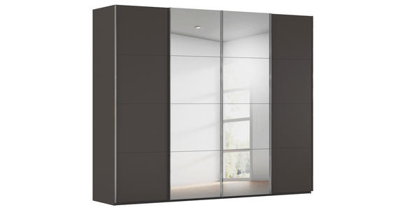 SCHWEBETÜRENSCHRANK 271/235/68 cm 4-türig Graphitfarben - Chromfarben/Graphitfarben, Design, Holzwerkstoff/Metall (271/235/68cm) - Novel