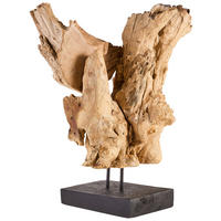 SKULPTUR - Schwarz/Naturfarben, Natur, Holz/Metall (45/50/25cm) - Ambia Home