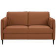 2,5-SITZER Latina in Echtleder Cognac   - Cognac/Schwarz, Design, Leder/Metall (164/84/99cm) - Dieter Knoll