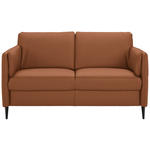 2,5-SITZER Latina in Echtleder Cognac   - Cognac/Schwarz, Design, Leder/Metall (164/84/99cm) - Dieter Knoll