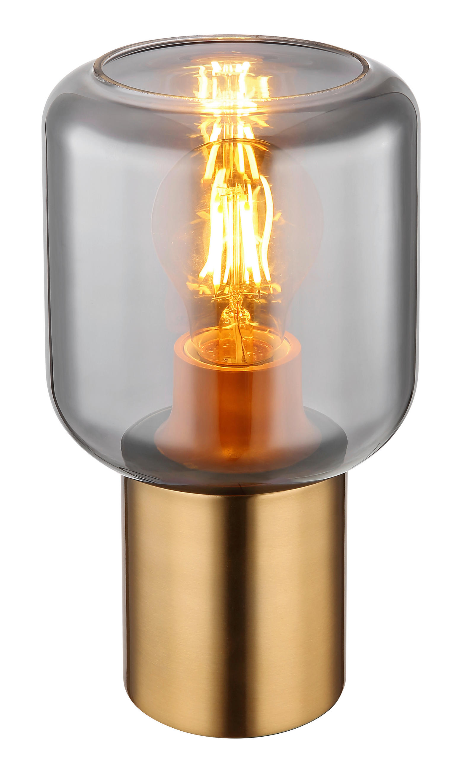 TISCHLEUCHTE - Messingfarben, Design, Glas/Metall (13/24cm) - Globo