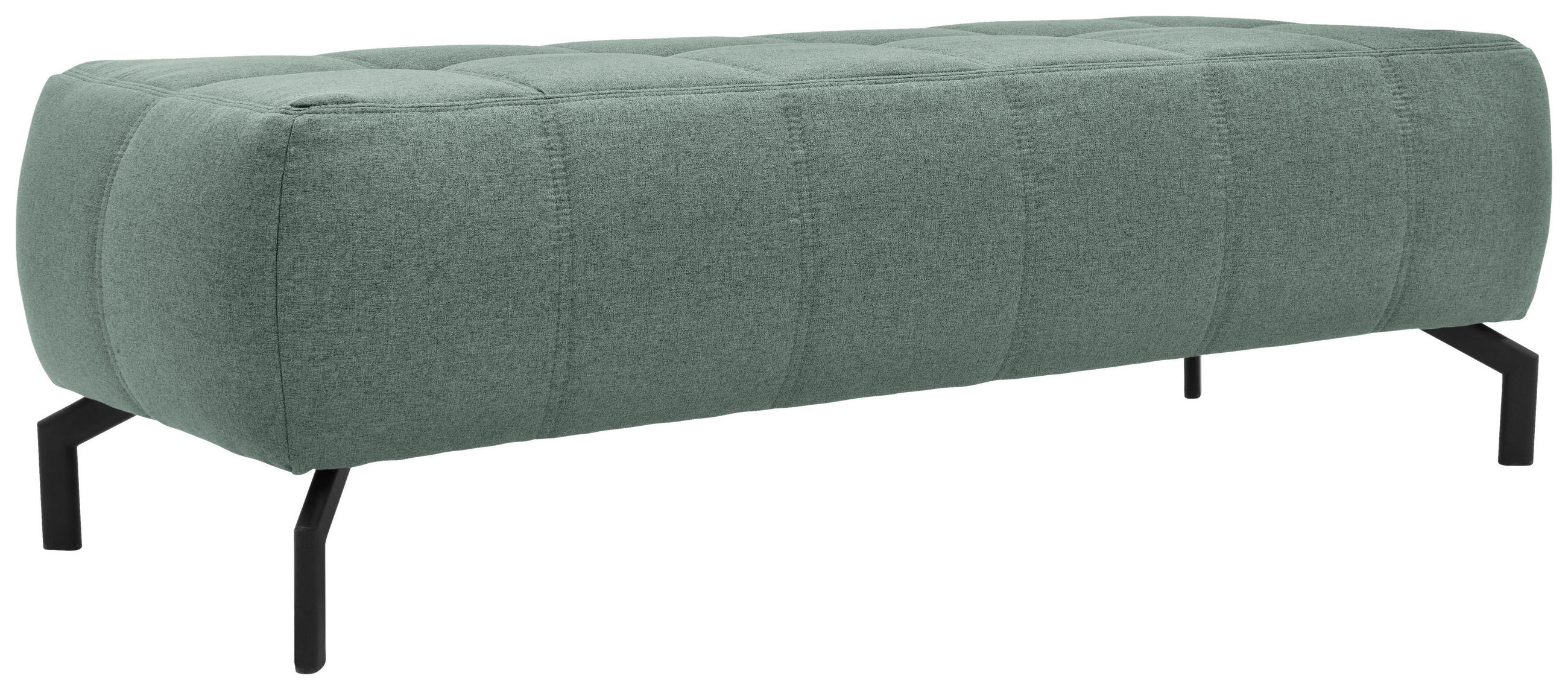 HOCKER Webstoff Türkis  - Türkis/Schwarz, Design, Textil/Metall (153/45/62cm) - MID.YOU