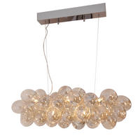 HÄNGELEUCHTE Gross 80/36/143 cm   - Chromfarben/Bernsteinfarben, Design, Glas/Metall (80/36/143cm) - By Rydéns