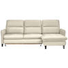 ECKSOFA Creme Chenille  - Creme/Schwarz, KONVENTIONELL, Textil/Metall (254/190cm) - Livetastic