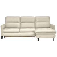 ECKSOFA Creme Chenille  - Creme/Schwarz, KONVENTIONELL, Textil/Metall (254/190cm) - Livetastic