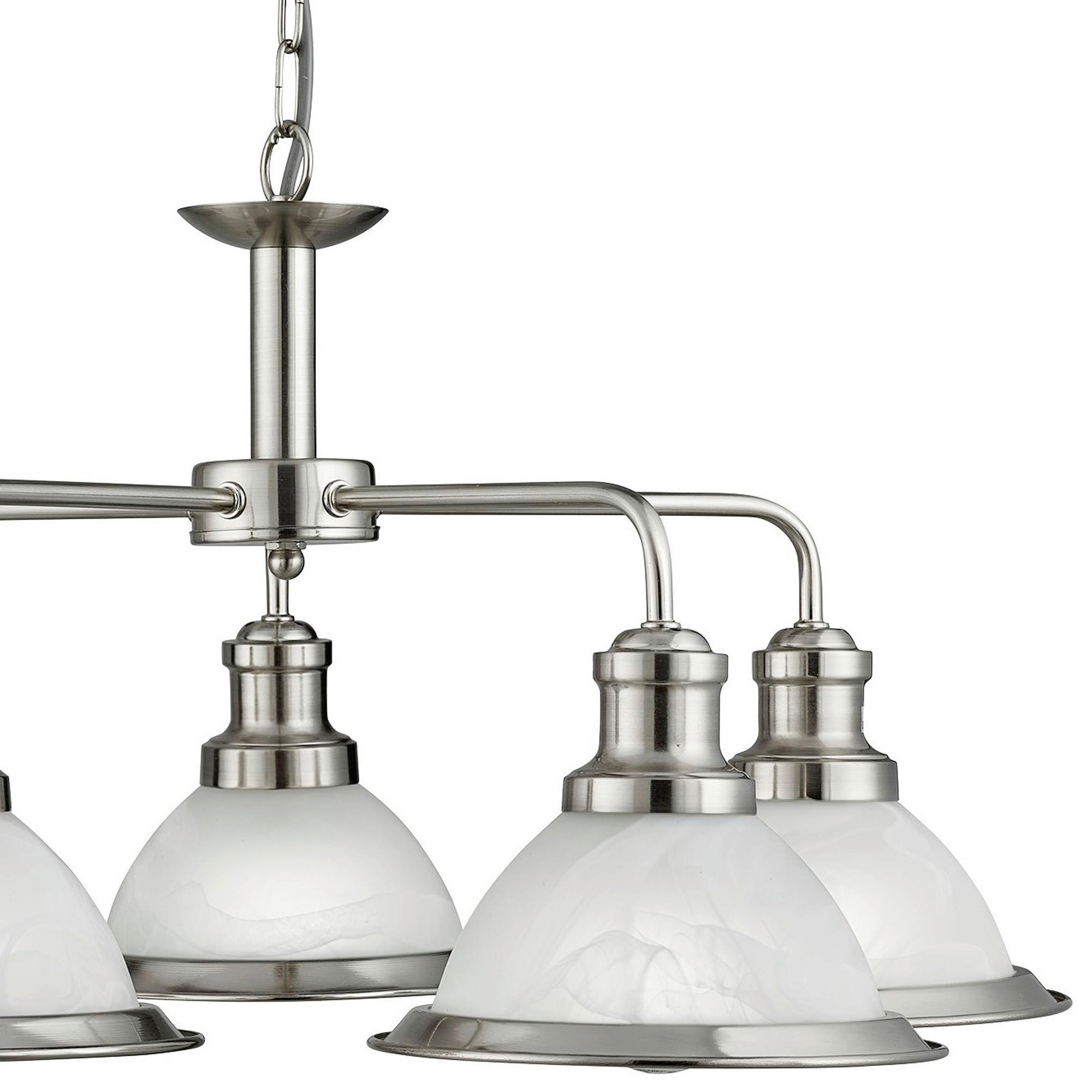 HÄNGLAMPA Bistro 63/88 cm  - vit/silver, Design, metall/glas (63/88cm)