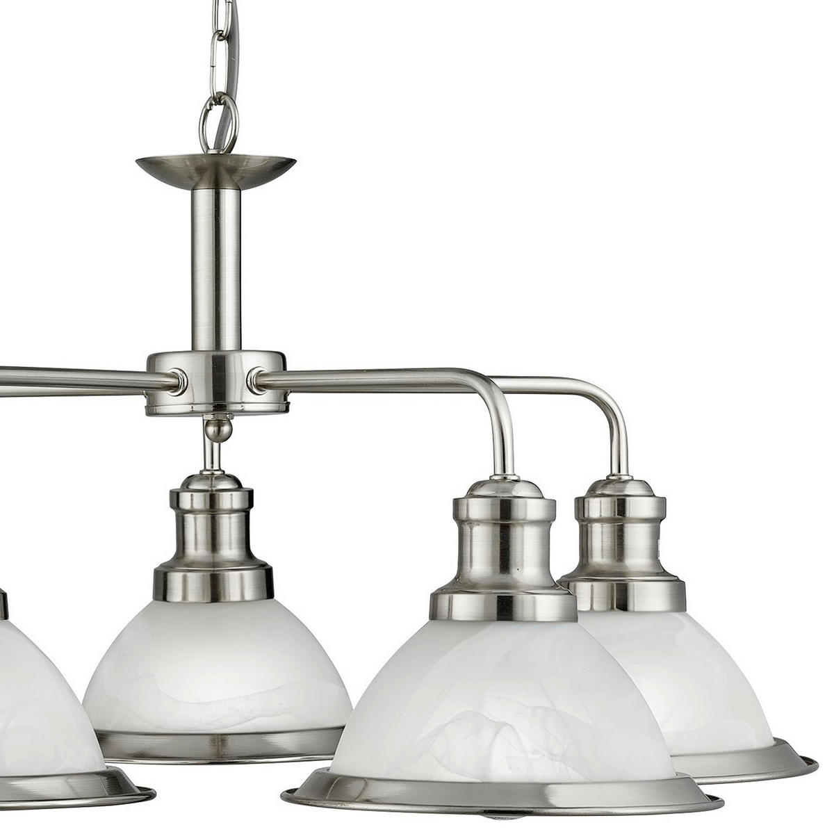HÄNGELEUCHTE Bistro 63/88 cm   - Silberfarben/Weiß, Design, Glas/Metall (63/88cm) - Searchlight