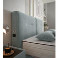 BOXSPRINGBETT 180/200 cm,  in Hellblau, Matratze, unterschiedliche Matratzenhärtegrade je Bettseite, H3 + H4 = fest + sehr fest  - Schwarz/Hellblau, Design, Kunststoff/Textil (180/200cm) - Dieter Knoll