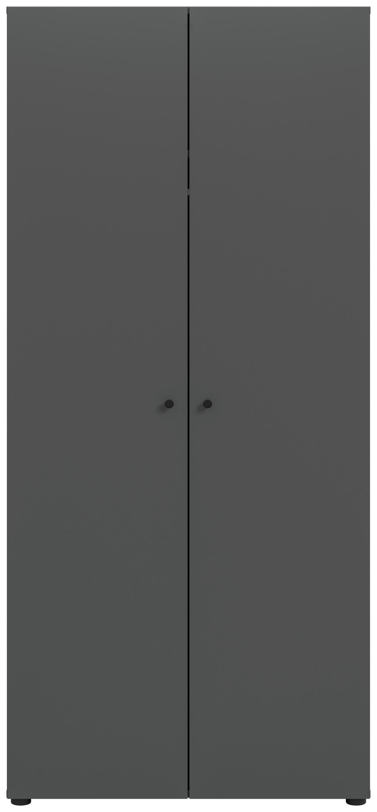 DREHTÜRENSCHRANK 80/176/51 cm,  in Anthrazit, 2-türig  - Anthrazit/Schwarz, MODERN, Holzwerkstoff/Kunststoff (80/176/51cm) - MID.YOU