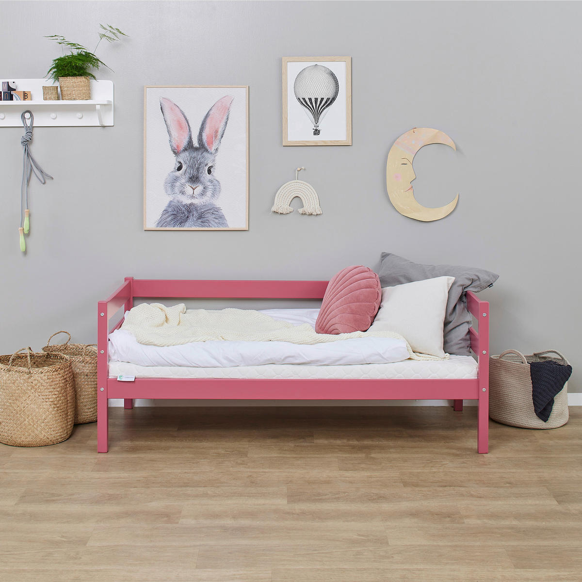 KINDER-/JUNIORBETT 70/160 cm  in Pink  - Pink, MODERN, Holz (70/160cm) - MID.YOU