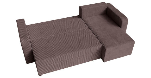 ECKSOFA  in Cord Braun  - Schwarz/Braun, KONVENTIONELL, Kunststoff/Textil (238/144cm) - Carryhome