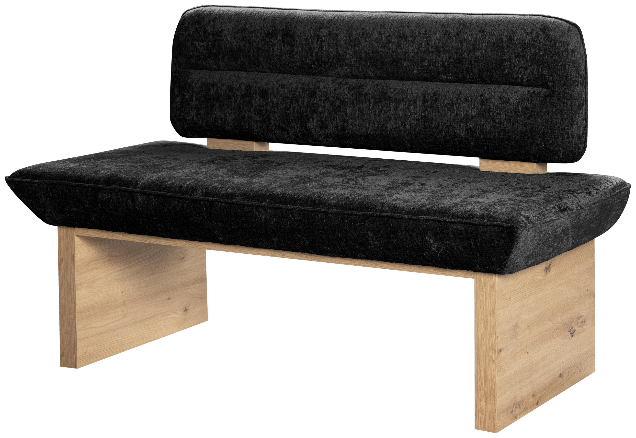 SITZBANK 120/87/67 cm Webstoff Schwarz  - Eichefarben/Schwarz, KONVENTIONELL, Textil (120/87/67cm) - James Wood