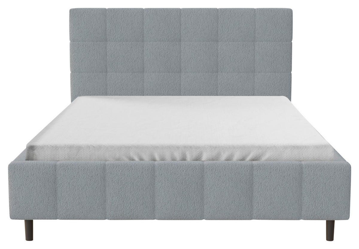 POLSTERBETT 140/200 cm  in Silberfarben  - Silberfarben/Schwarz, MODERN, Holz/Textil (140/200cm) - MID.YOU