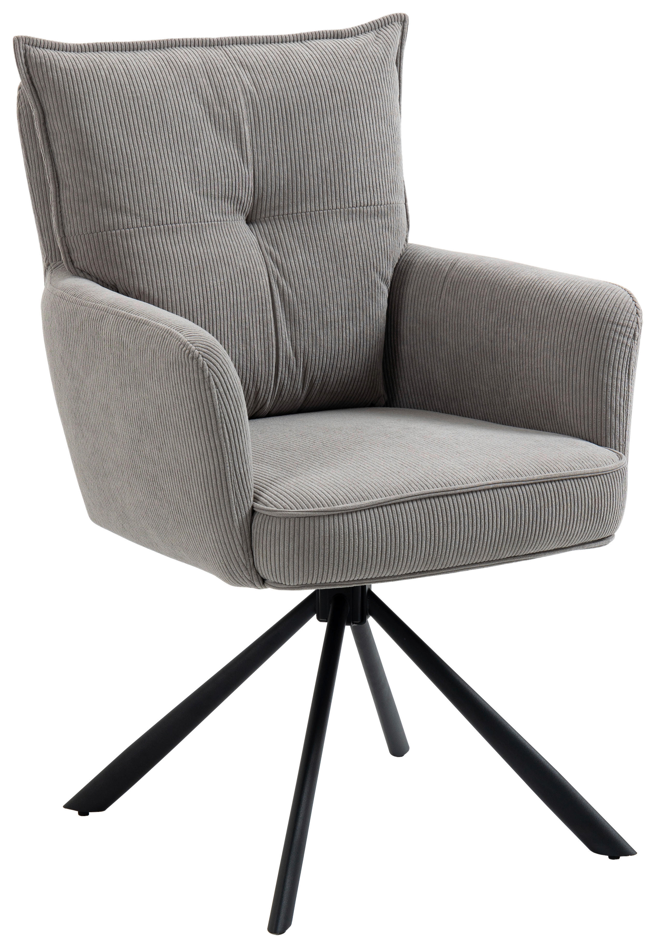 ARMLEHNSTUHL  in Eisen Cord  - Taupe/Schwarz, Design, Textil/Metall (60/95/67cm) - Novel