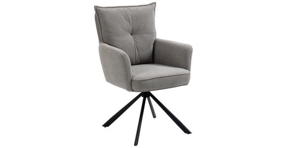 ARMLEHNSTUHL in Eisen Cord - Taupe/Schwarz, Design, Textil/Metall (60/95/67cm) - Novel